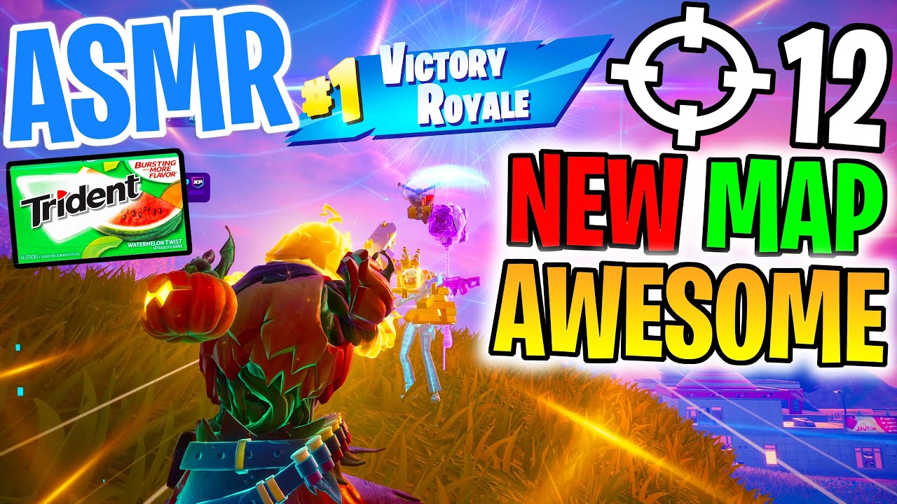 ASMR Gaming 😴 Fortnite New Map Update is Awesome! Gum Chewing 🎮🎧 Controller Sounds + Whispering 💤