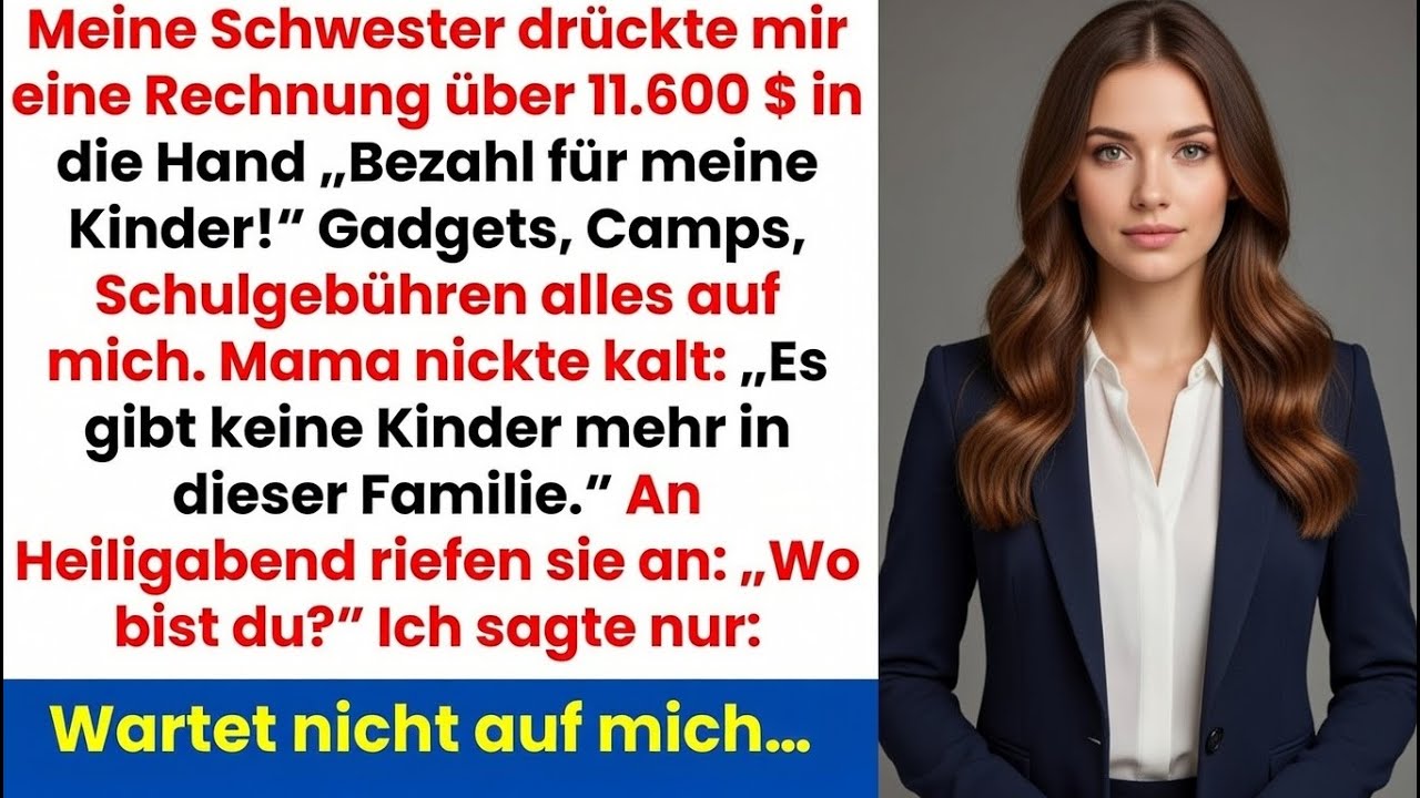 Meine Schwester forderte 11.600 $ doch meine Antwort an Heiligabend schockierte alle