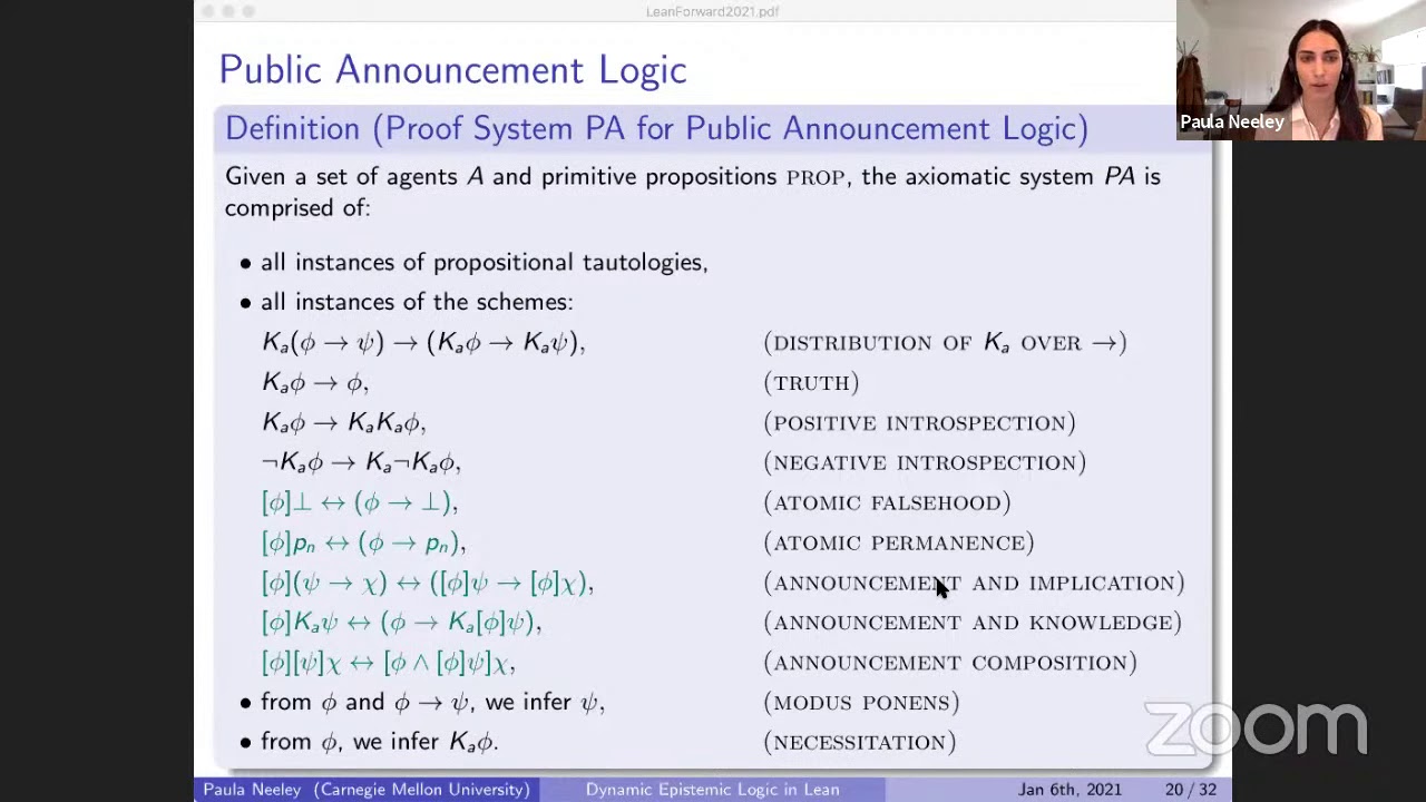 Lean Together 2021: Results in modal and dynamic epistemic logic