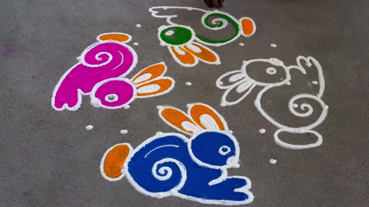 Sankranthi rangolis 🐇 dhanurmasam muggulu 🐇rabbit rangolis 🐇festival rangolis 🐇🐇