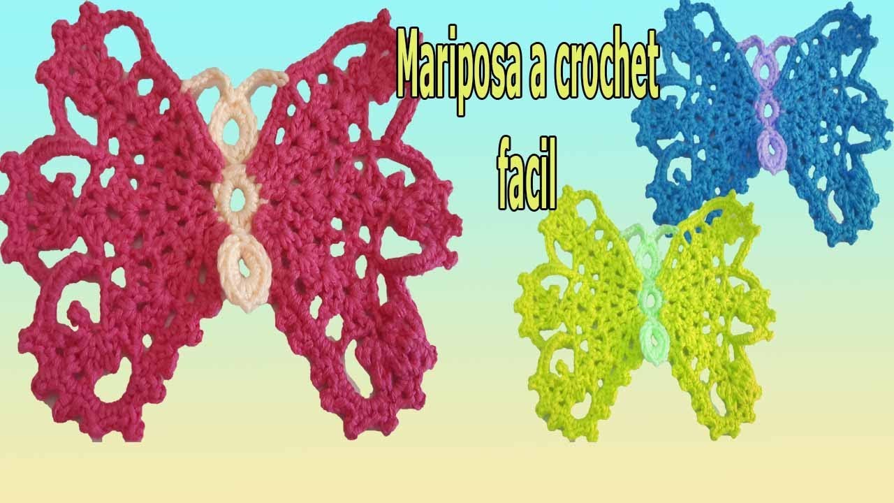 Mariposa a crochet - Ganchillo - Paso a paso / Crocheted butterfly - Crochet - Step by step
