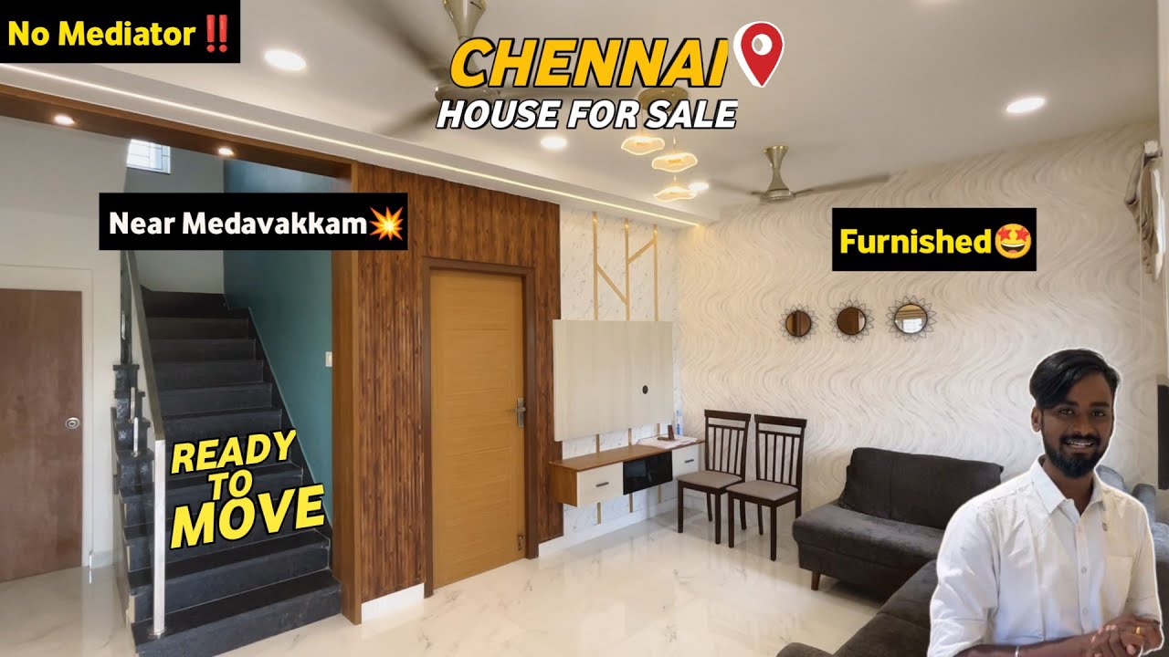 Fully Furnished😍Individual House for sale in Chennai💥Secured Gated Community😱Best for IT Sonthangal❤