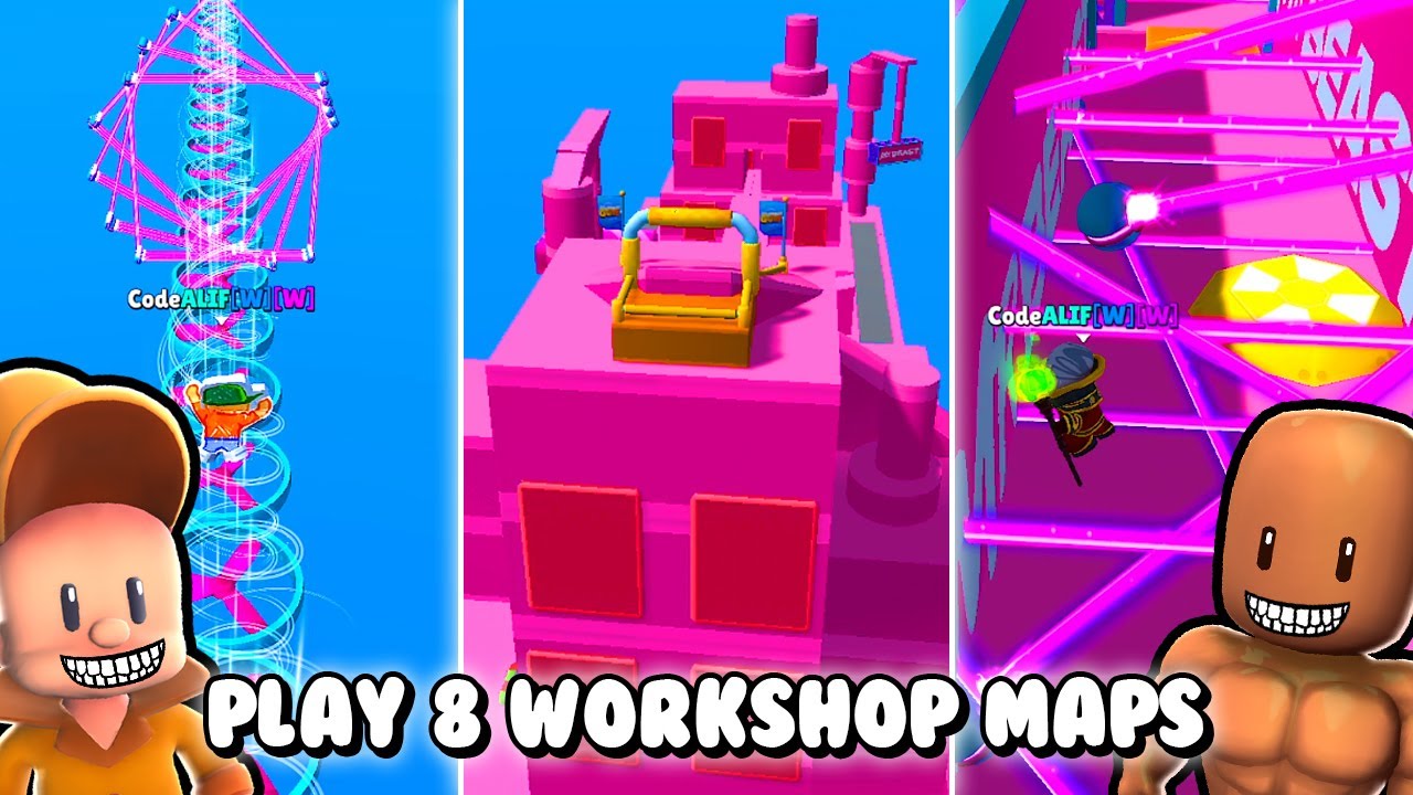 CASTLE FLYING NINJA LASER IQ 200❗️ PLAY 8 NEW WORKSHOP MAPS IN STUMBLE GUYS