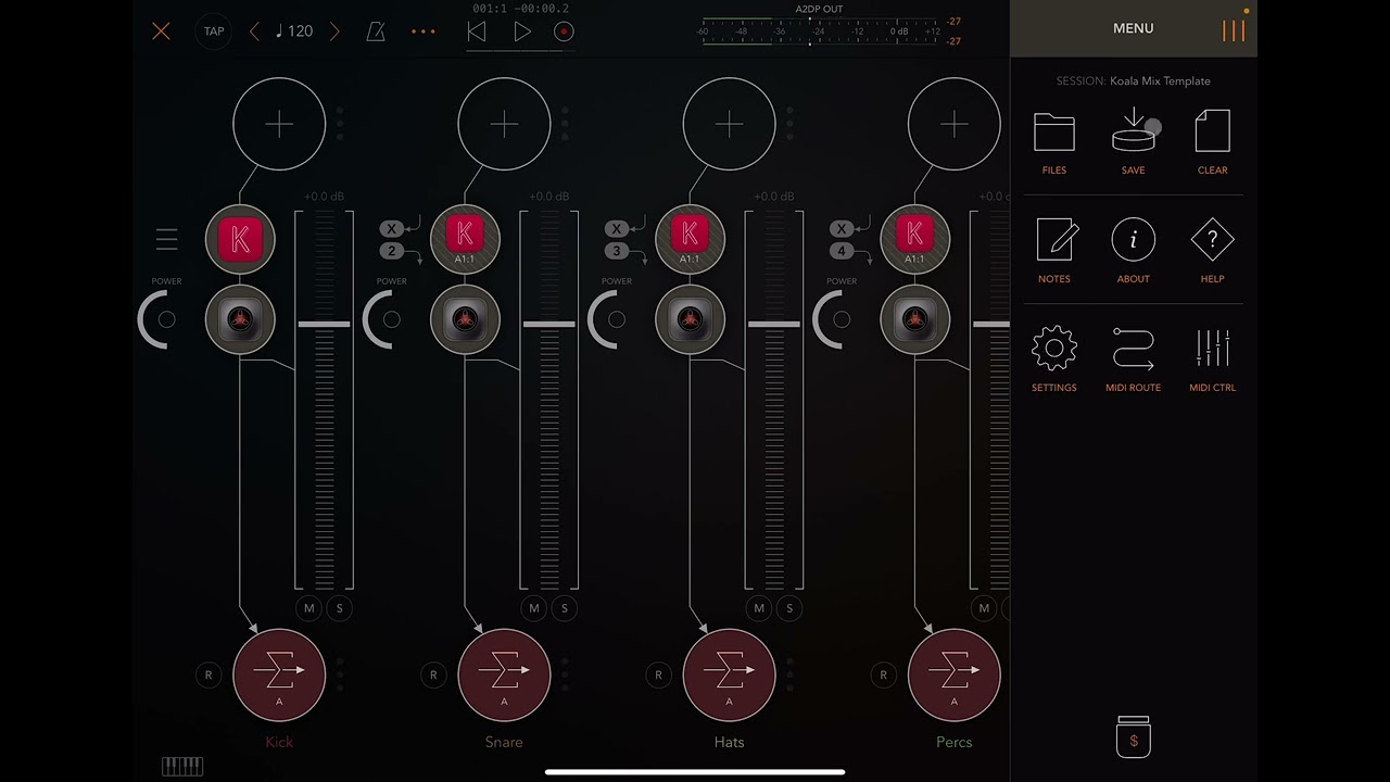 Koala Sampler and AUM daw like setup that I use.
