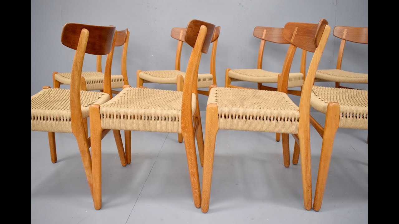 Set of 8 vintage CH23 chairs by Hans Wegner