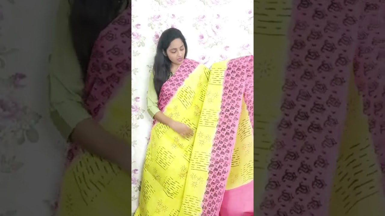 Pure cotton sarees with handblock prints...
