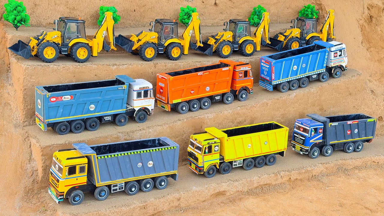 JCB 5CX and Tata truck  parking video | tractor jcb video | jcb tractor cartoon