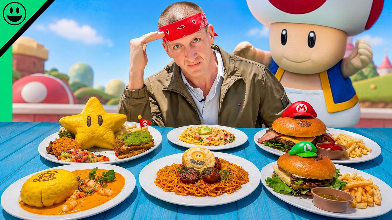 Попробовал всю еду в Super Nintendo World в Японии!!