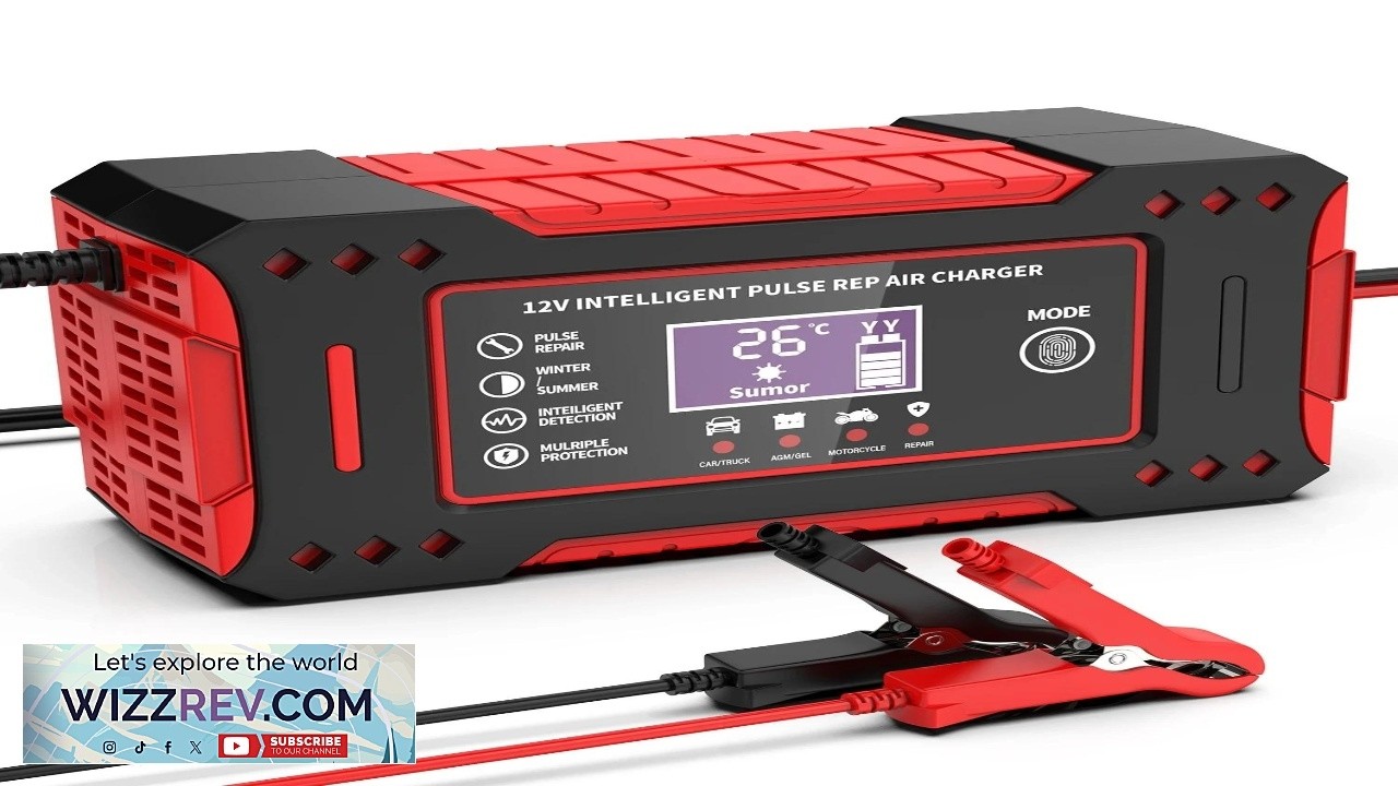 Charger Car and Motorcycle Battery Charging Unit Lead Acid Battery Repair LCD Display