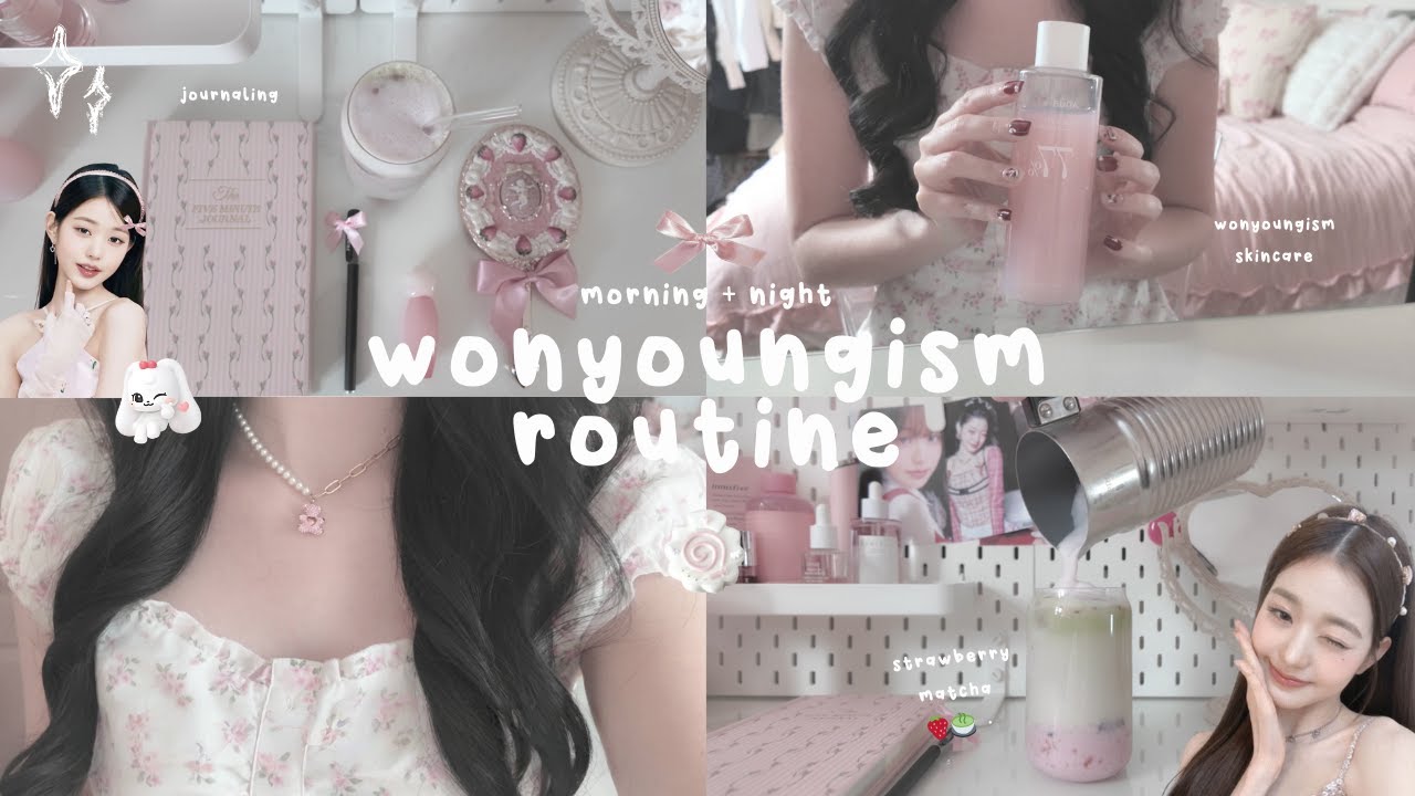 wonyoungism mini vlog 🩰 🦢🌷🎀 morning + night routine, self care, journaling, pink skincare + more