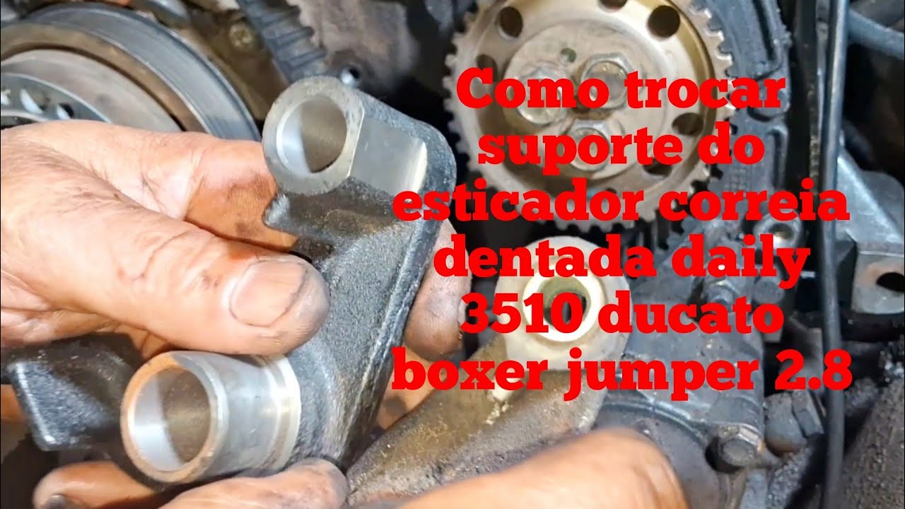 COMO TROCAR O SUPORTE  ESTICADOR DA CORREIA DENTADA IVECO DAILY 3510,ducato jumper boxer 2.8