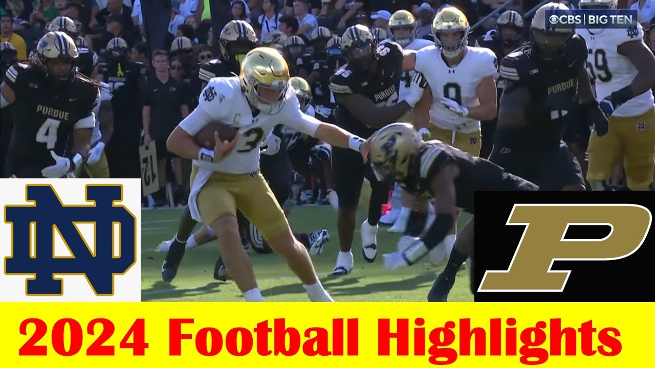 (Miss first quarter) #18 Notre Dame vs Purdue Football Game Highlights 9 14 2024