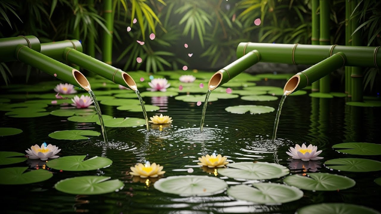 The Symphony of Water Quadruple Bamboo Fountain