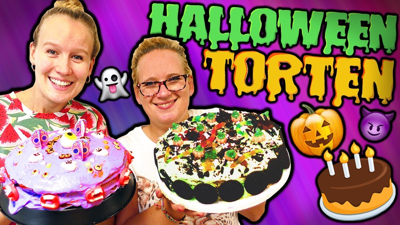 HALLOWEEN Torten Challenge 🎃 Kathi vs Eva 🎃 Super schöne & leckere Torten Ideen