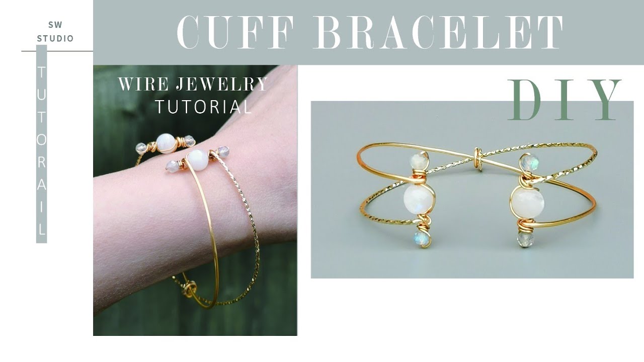 Cuff bracelet/DIY BANGLE/Wire Wrap Bracelet Tutorial/DIY Jewelry/How to make/DIY Accessories