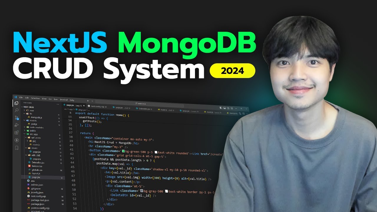 สอน NextJS ทำระบบ CRUD ฐานข้อมูล MongoDB (2024) 😎💯