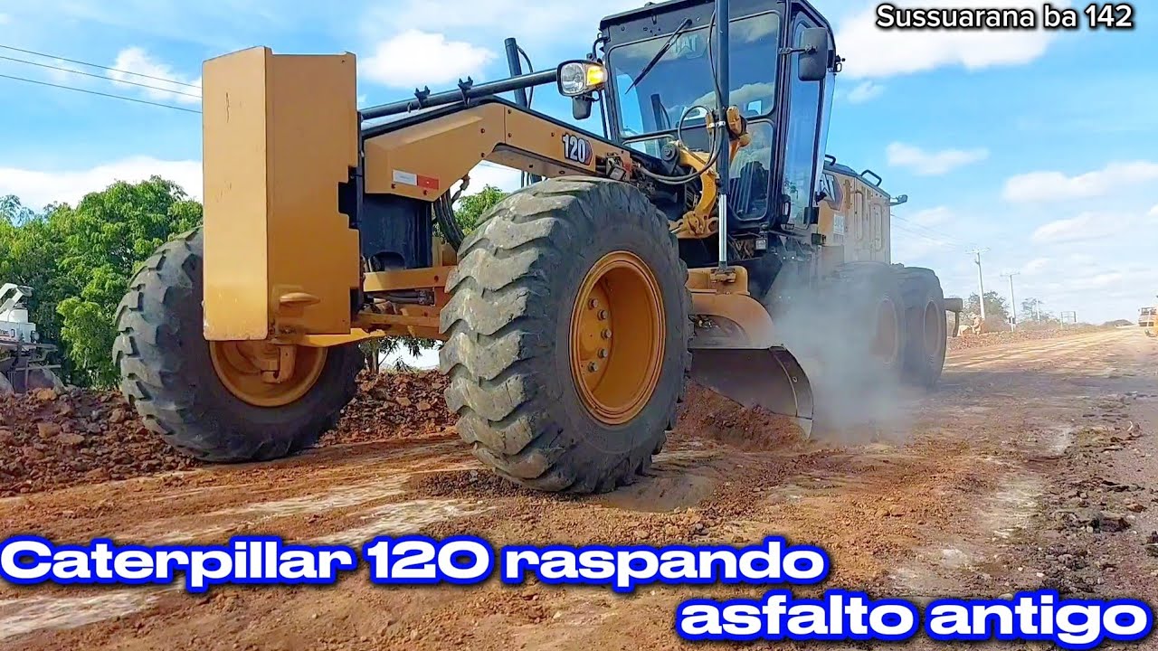 Patrol caterpillar 120 trabalhando nas obras de reconstrução da ba 142,  parte 4