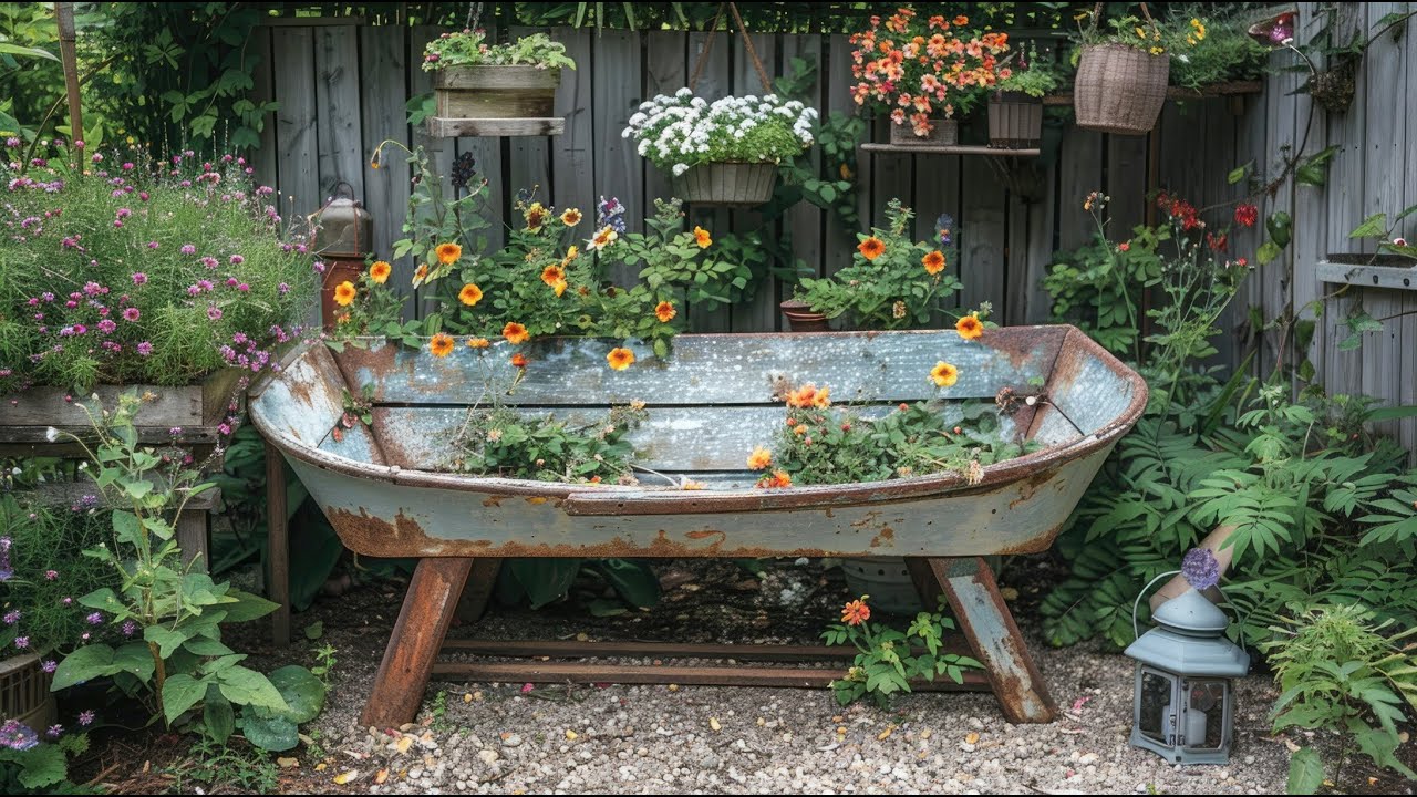 Peaceful Farmhouse Garden Ideas Using Reclaimed Materials