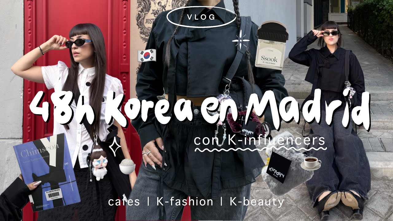 Vlog | 48h planes coreanos en Madrid 🇰🇷 | cafés aesthetic, K-fashion y rutina K-beauty 🤳🏻