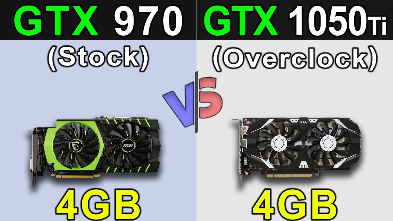GTX 970 (stock) VS. GTX 1050 Ti (Overclock) | New Games Benchmarks