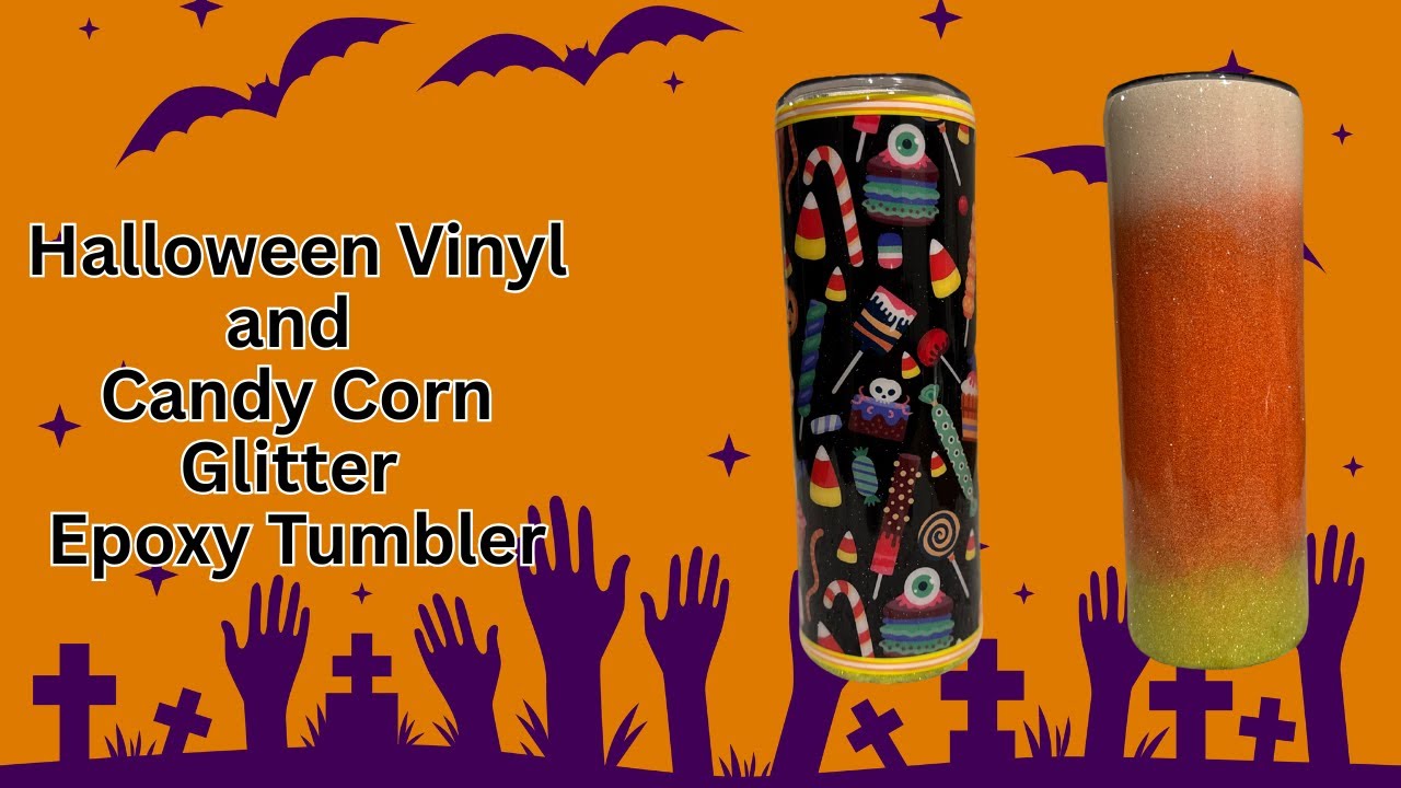 Halloween Vinyl Split with Candy Corn Glitter