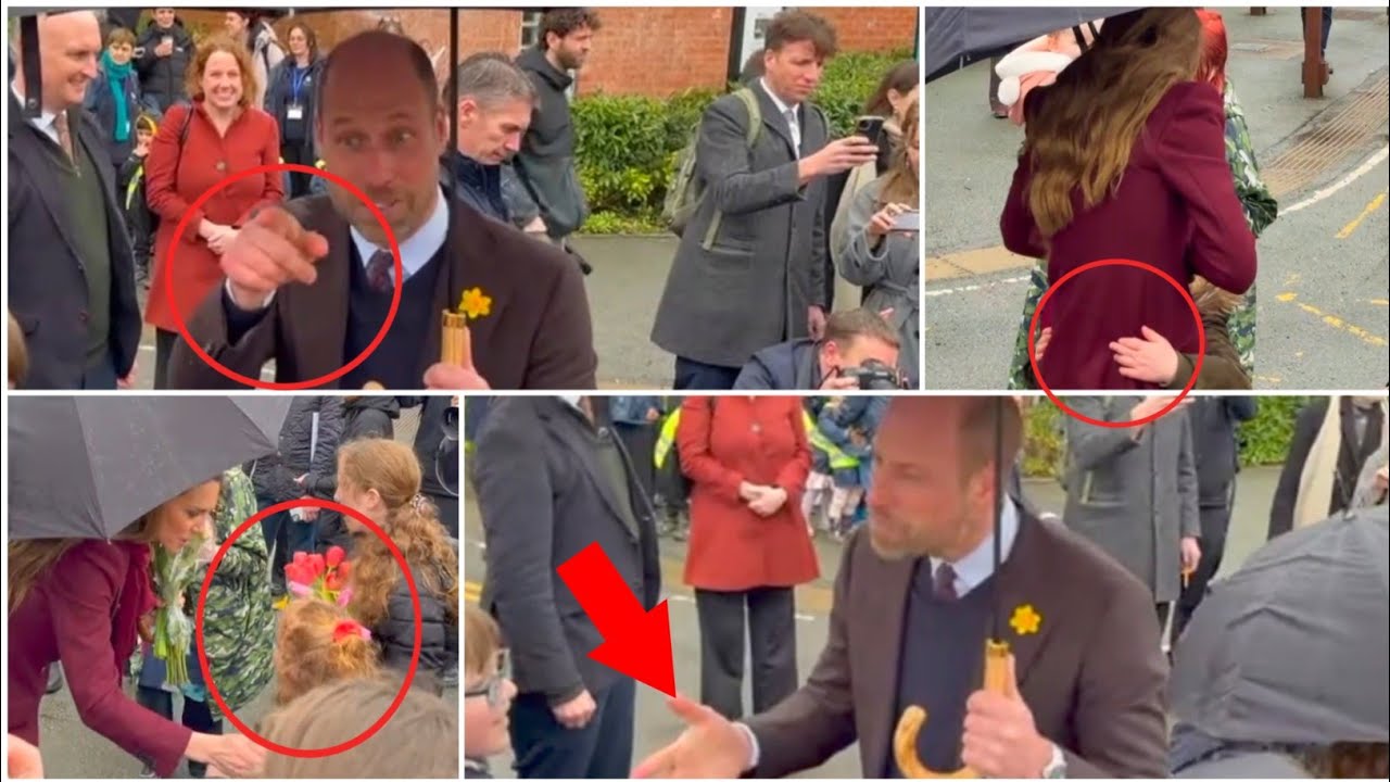 Princess Kate Middleton received flowers from little fans while Prince William making funny jokes 