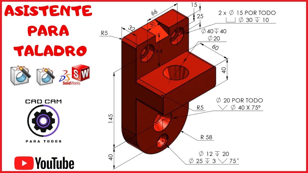 🔩 como utilizar el asistente para taladro solidworks 🔩