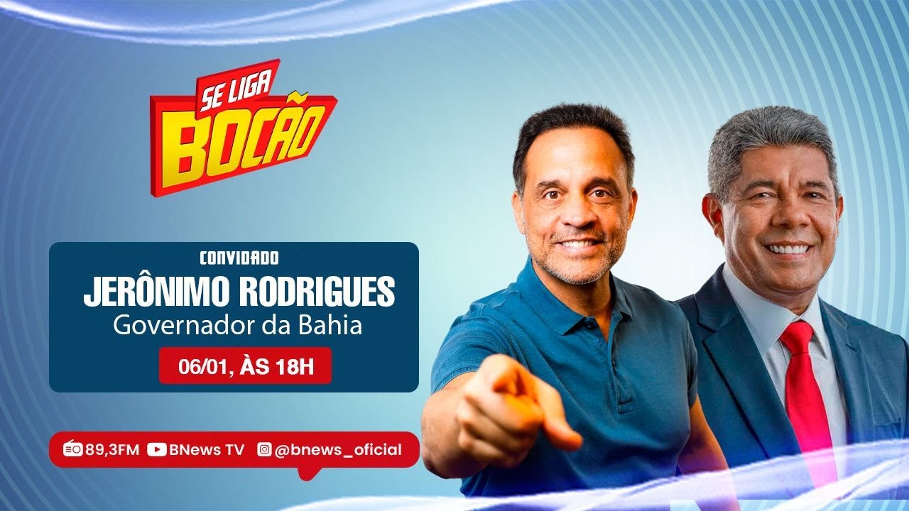 Governador Jer&ocirc;nimo Rodrigues &eacute; o convidado do Se Liga Boc&atilde;o desta ter&ccedil;a (06/01/26)