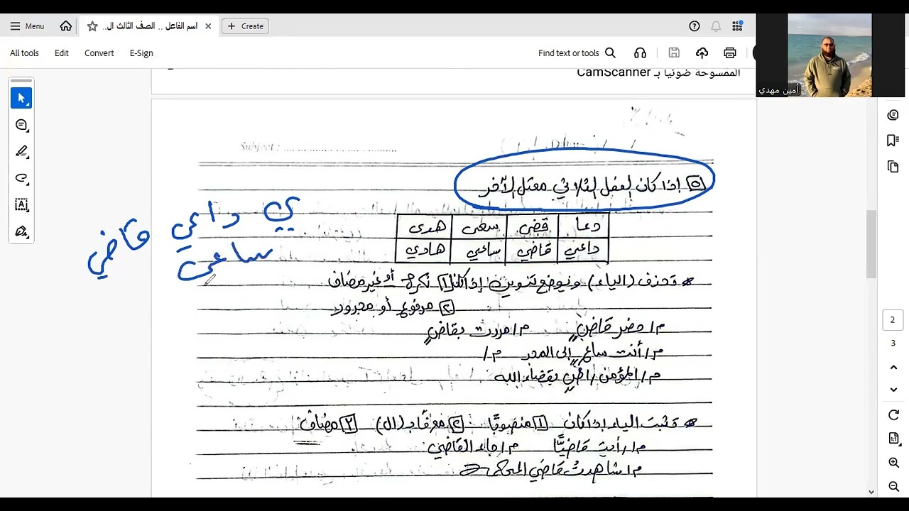 اسم الفاعل     الصف الثاث الإعدادي  الترم الثاني 2026