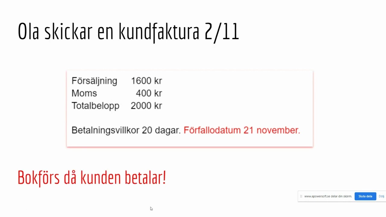 Bokföring med  kontantmetoden