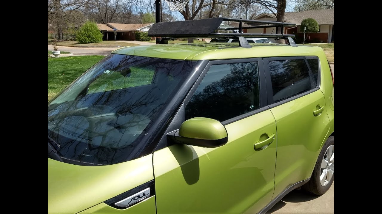 Установка рейлингов на крышу Kia Soul