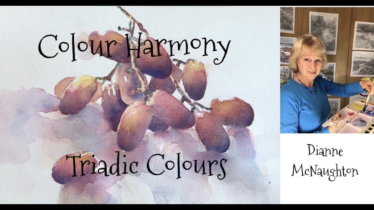 Loose Watercolour Painting Tutorial, Colour Harmony, Triad Colour Scheme