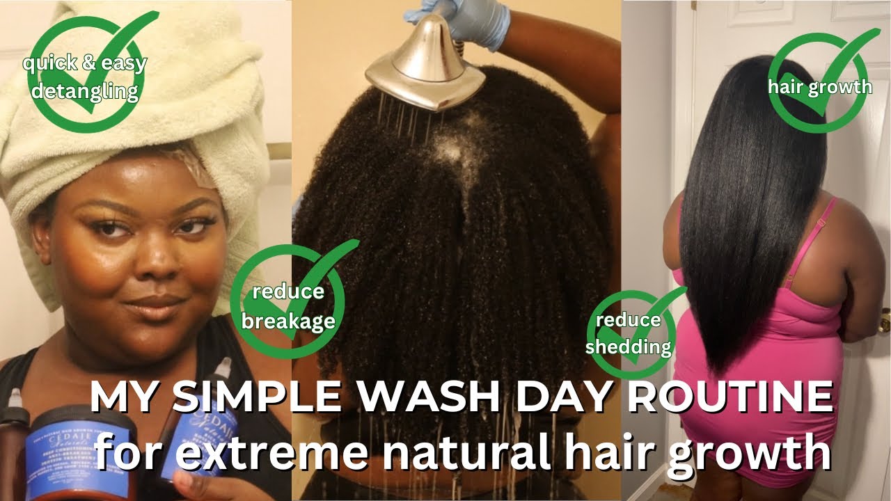*UPDATED*WASH DAY FOR EXTREME NATURAL HAIR GROWTH ON MY TAILBONE LENGTH 4C HAIR|EASY WASHDAY ROUTINE