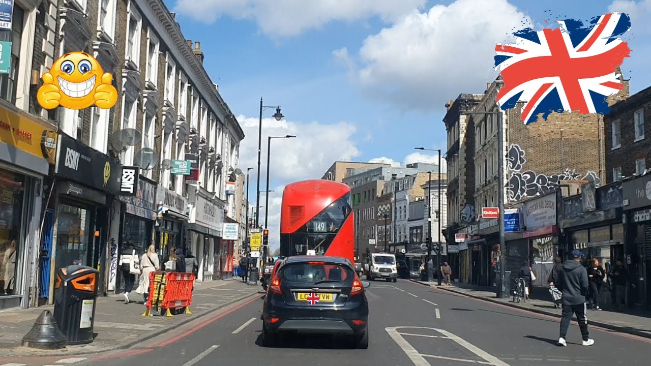 🇬🇧 GB lONDON Dalston Street drive and Scenery