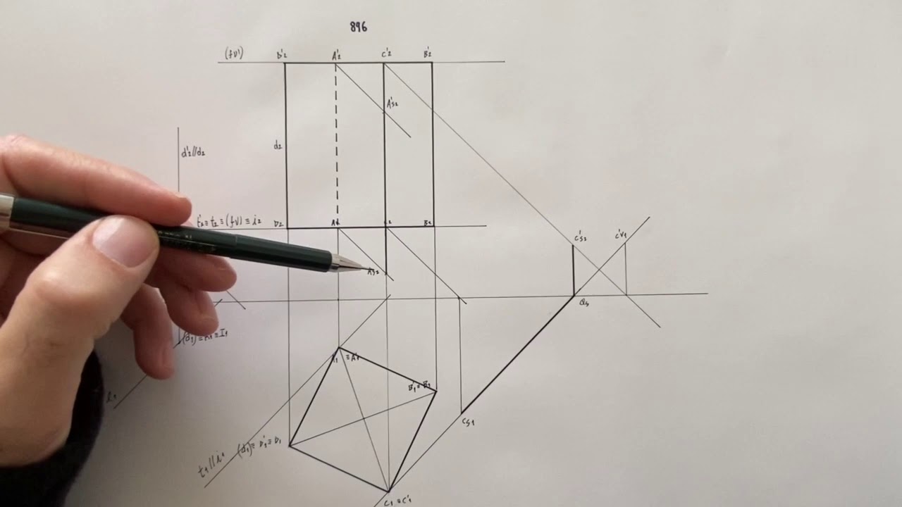 EX 896 - Sombra de prisma quadrangular reto de bases horizontais