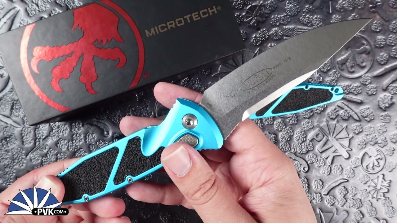 Microtech Socom Elite Auto Turquoise Handle