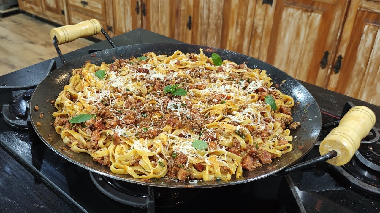 MACARRONADA NO DISCO DE ARADO! RECEITA DELICIOSA!