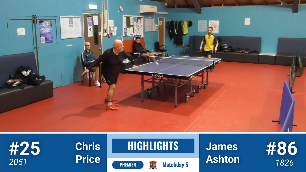 INDIVIDUAL HIGHLIGHTS | Chris Price vs James Ashton | B&DTTL Prem | 2025-26