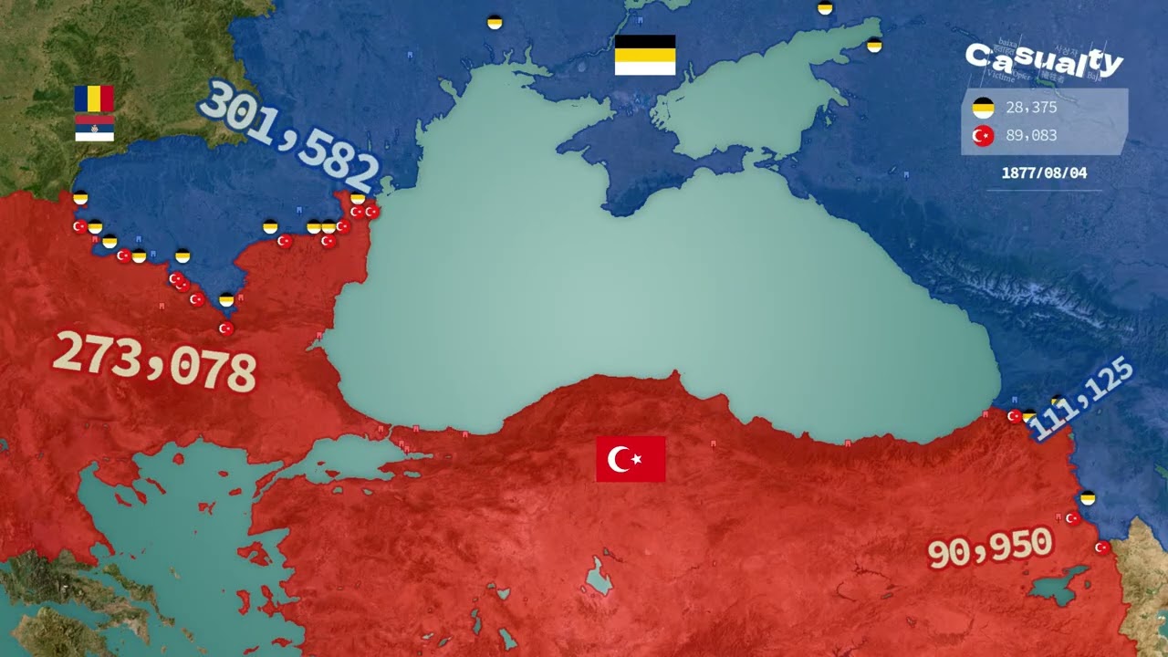 1877-1878 The Russo-Turkish War Animated Map