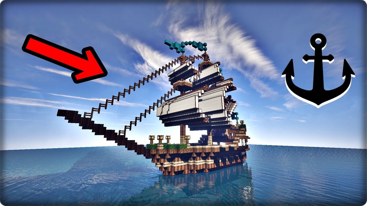 [Minecraft]  попробуйте построить корабль [Как сделать парусную лодку]