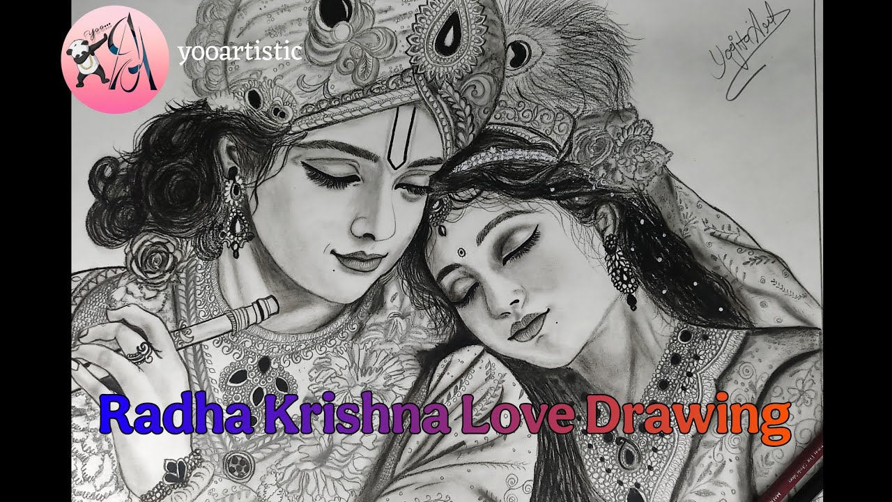 Radha Krishna Love Drawing ✏️❤️ | Divine Pencil Art #YooArtistic