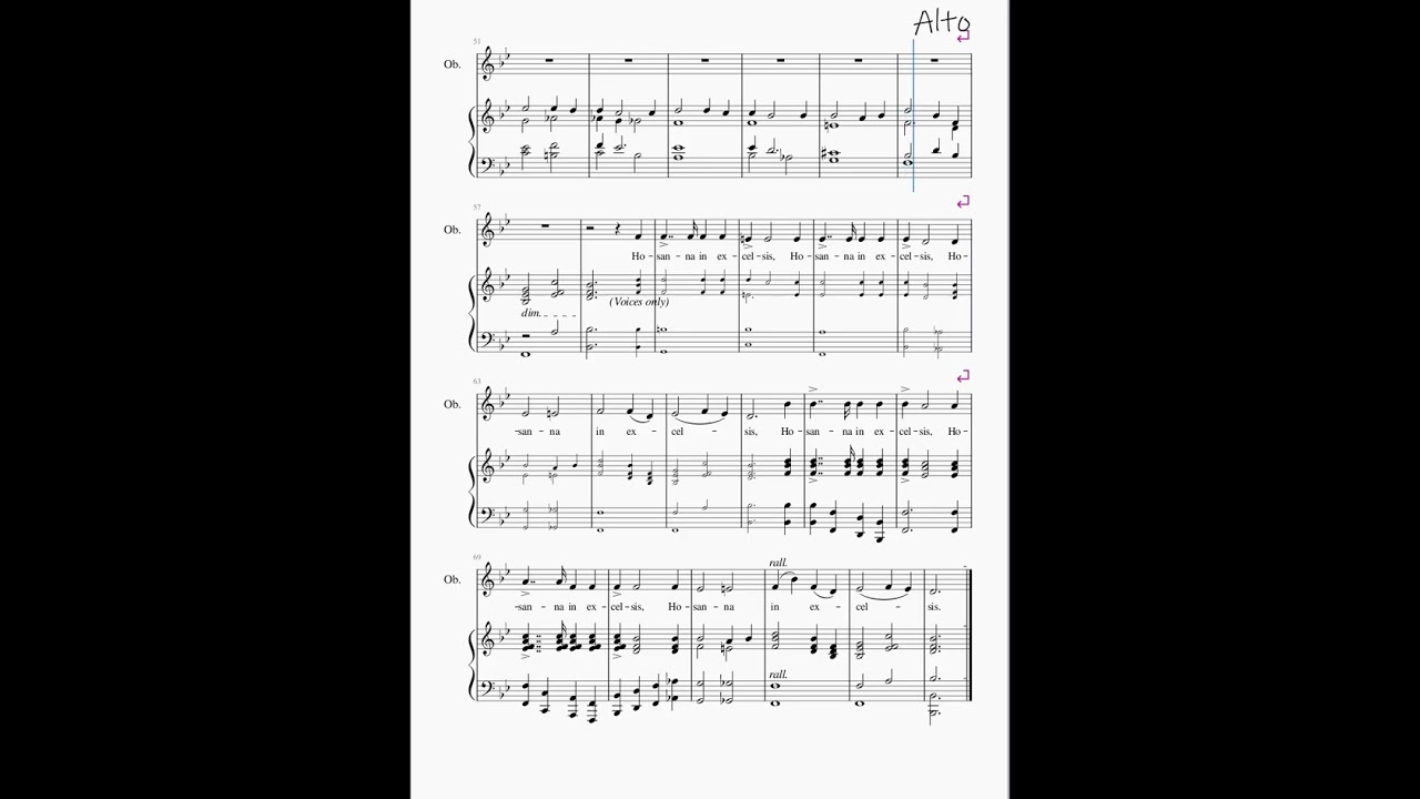 (A) SANCTUS, BENEDICTUS/ MASS of St. Cecilia in B flat .Turner ( for Tablet )