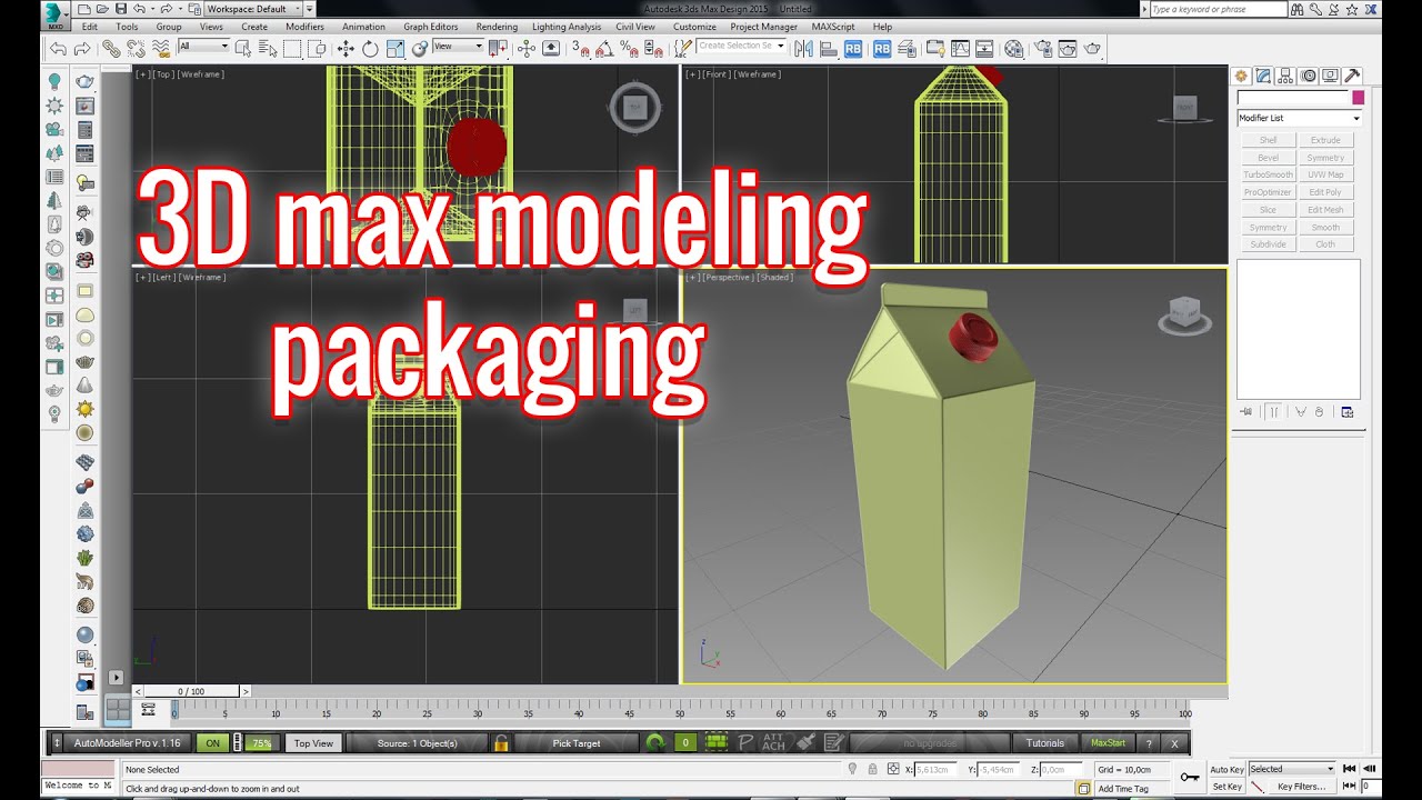 Easy 3d modeling packaging milk juice