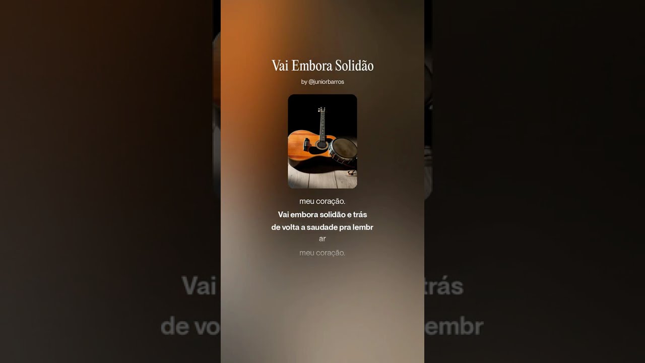 Vai Embora Solidão - Música Autoral - Samba