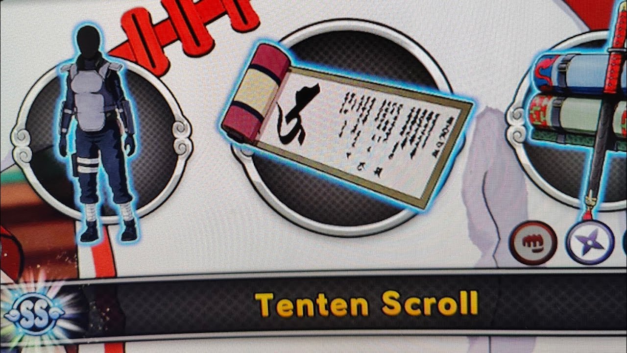 I got the Tenten's scroll SHINOBI STRIKER