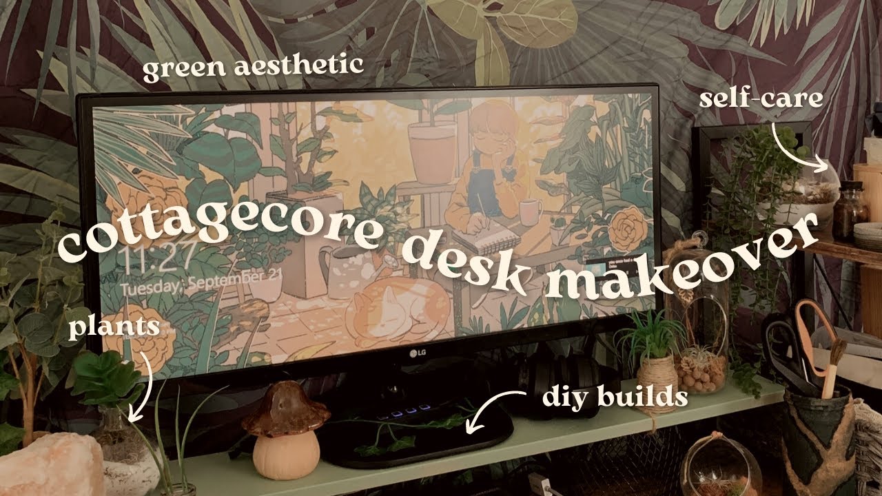 cottagecore desk makeover + unboxing | weekly vlog