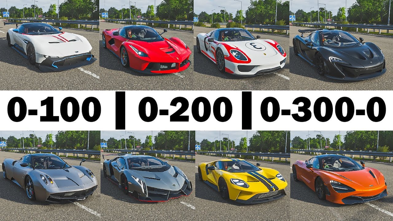 FH4 Acceleration Battle | P1, 918, LaFerrari, Veneno, Vulcan, 720S, Huayra & Ford GT!