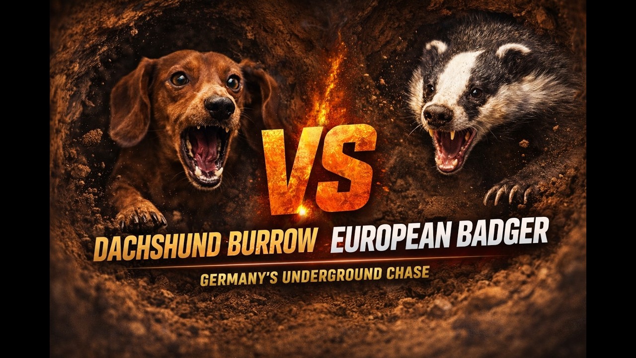 Dachshund Burrow Instinct vs European Badger (Meles meles) – Germany’s Underground Chase | 8K