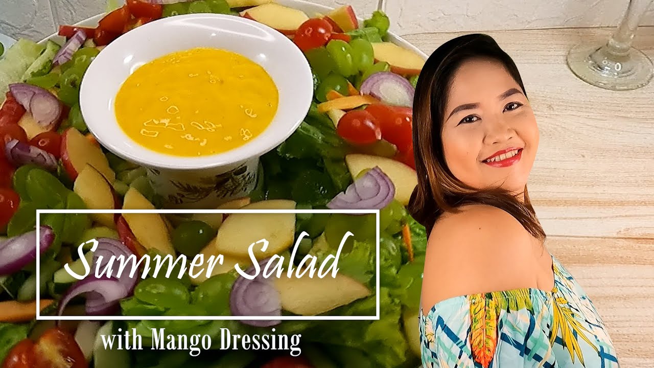 Refreshing Summer Salad with Mango Dressing #summersalad #mango #dressing