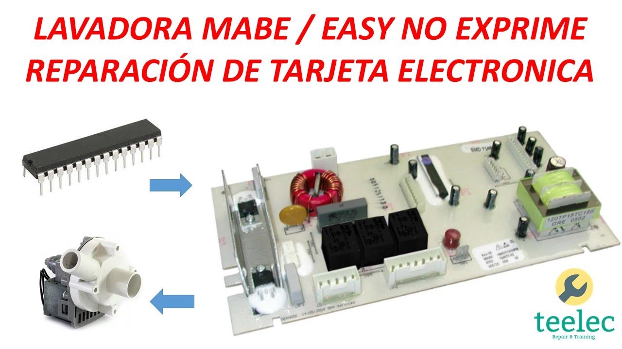 Lavadora Mabe Easy, no Centrifuga, Exprime, Bomba No trabaja, Reparación Tarjeta Paso a Paso